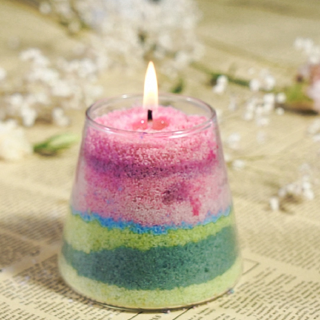 New Scented Candle DIY Handmade Paraffin Candle Sand Painting Candle Glass  Home Decoration Candle