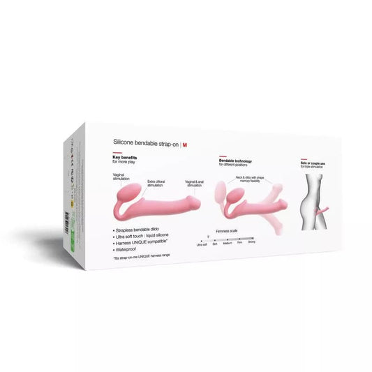 SEMI-REALISTIC BENDABLE STRAP-ON PINK - M