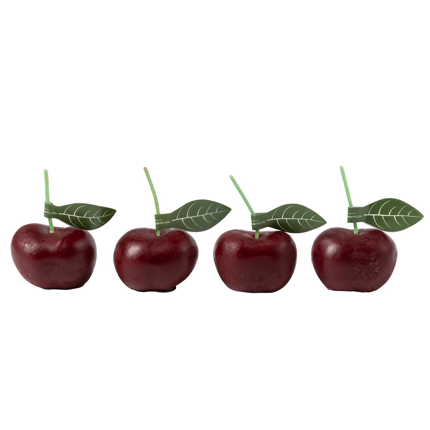 REJUUV 4Pcs Cherries Shaped Scented Candle with Sweet Fruit Aroma - Red, Black Red