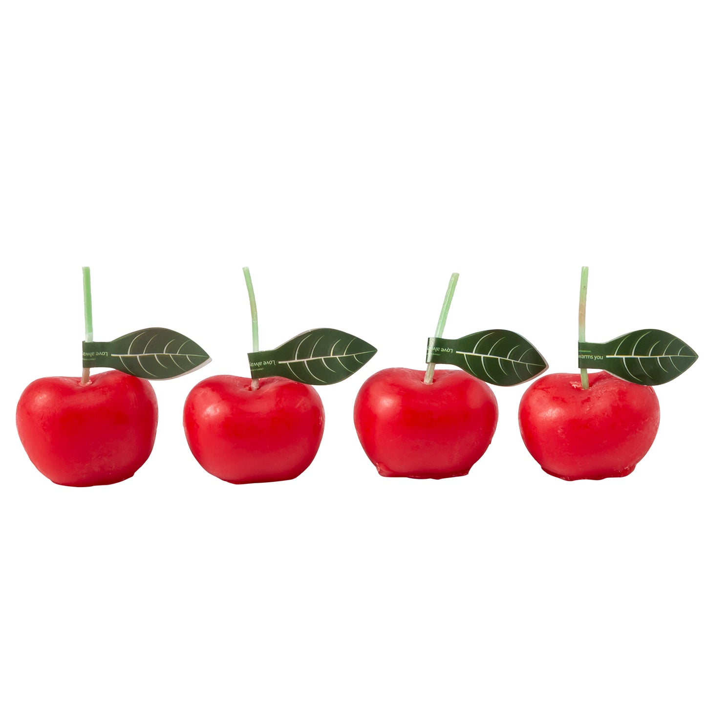 REJUUV 4Pcs Cherries Shaped Scented Candle with Sweet Fruit Aroma - Red, Black Red