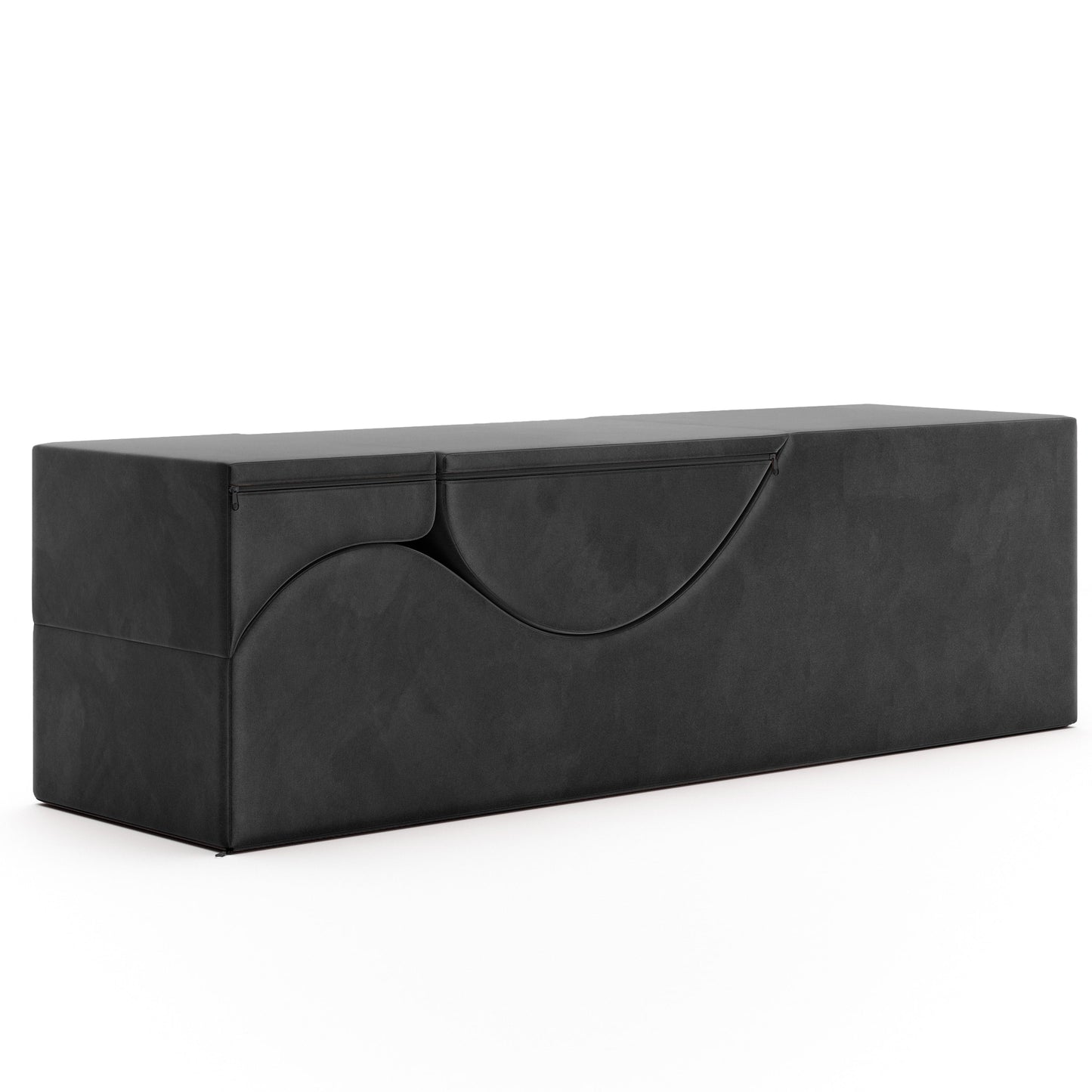 Aria Flip Chaise 18 Inch Wide - Convertible Sex Chair and Bed Bench, Black
