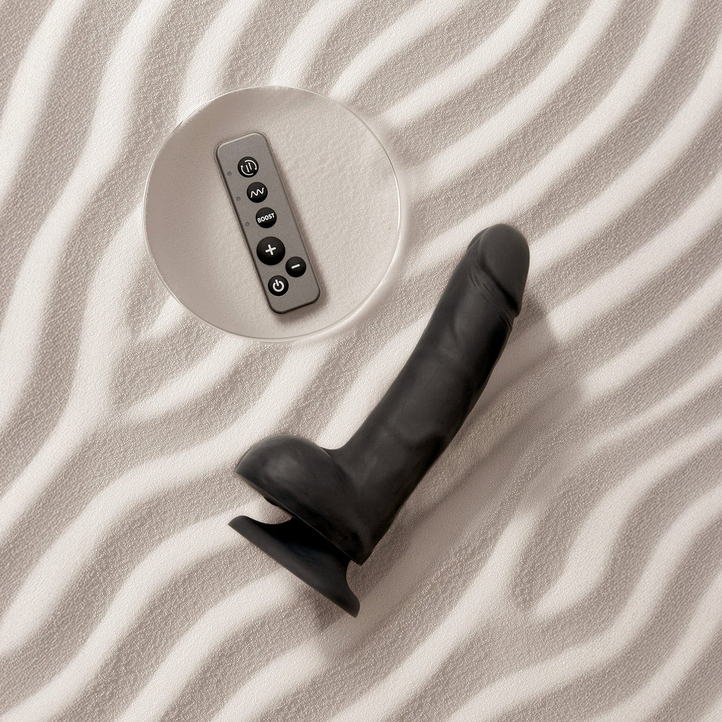 ROTATING & VIBRATING REALISTIC DILDO - L - BLACK