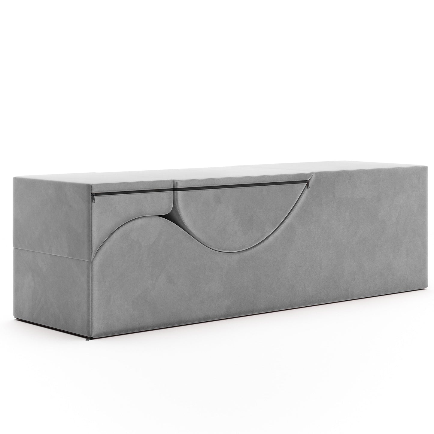 Aria Flip Chaise 18 Inch Wide - Convertible Sex Chair and Bed Bench, Grey